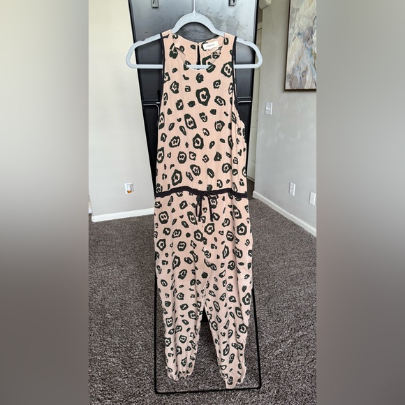 L'AGENCE Animal Print Jumpsuit - Cream and Black - Picture 1 of 6